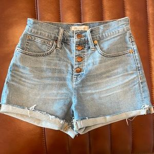 Madewell button up cut off Jean Shorts
